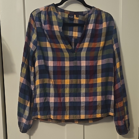 GAP Tops - GAP Women's Multicolor Plaid Top